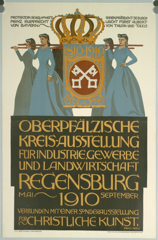 Plakat zur deutschen Revolution von 1910, das eine Gruppe von Menschen und eine Krone zeigt, mit Text auf dem Plakat.