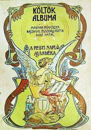 Ein altes Buch mit einer Abbildung eines Engels mit Flügeln, der ein Buch hält, das den Titel «Koltok Albuma» trägt.