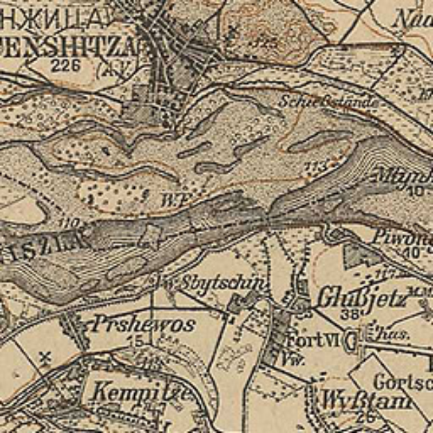 Alte topografische Karte von Kremmlitz, Deutschland, mit detailliertem Text und geografischen Merkmalen.